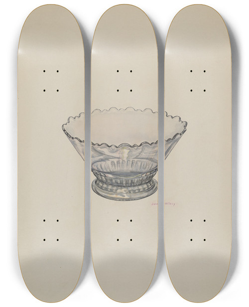 Triptych art skateboard deck of Joseph Mitry Dish by Joseph Mitry