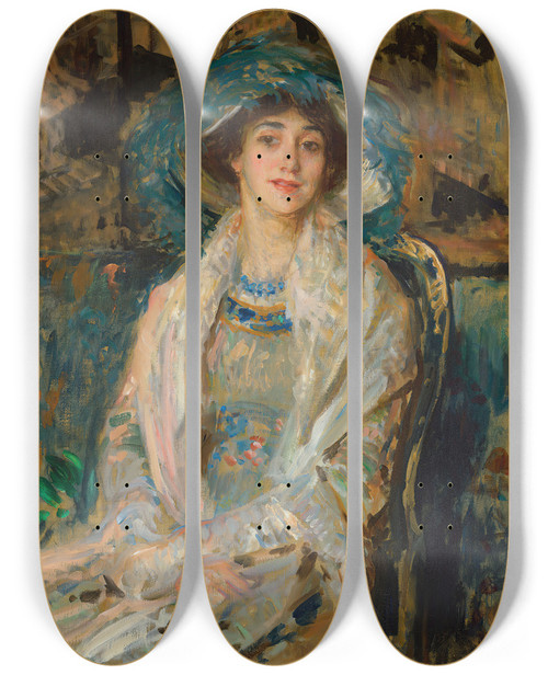 Triptych art skateboard deck of Jacquesmile Blanche Tamara Karsavina Ballet Dancer Of The Ballets Russes by Jacques-mile Blanche (1861-1942)