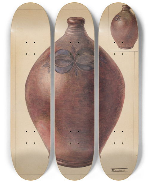 Triptych art skateboard deck of Frank Fumagalli Jug_1 by Frank Fumagalli (20-)