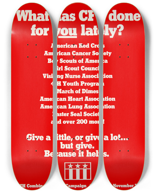 Triptych art skateboard deck of National Institutes Of Health What Has Cfc Done For You Lately by National Institutes Of Health (1887)