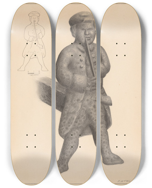 Triptych art skateboard deck of Jack Staloff Andiron One Of Pair_6 by Jack Staloff