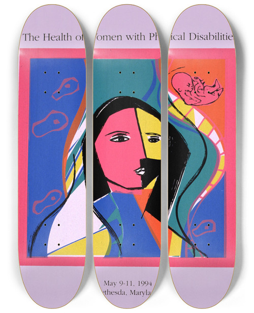 Triptych art skateboard deck of National Institutes Of Health The Health Of Women With Physical Disabilities by National Institutes Of Health (1887)