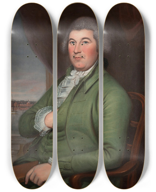 Triptych art skateboard deck of Charles Willson Peale Christopher Hughes by Charles Willson Peale (1741-1827)