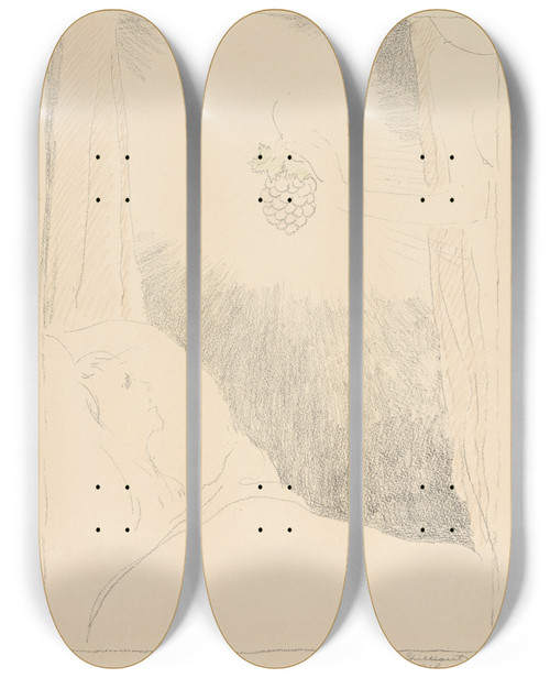Triptych art skateboard deck of Lon Spilliaert Les Serres Chaudes 10 by Leon Spilliaert (1881-1946)