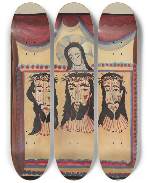 Triptych art skateboard deck of E Boyd Retablo_1 by E Boyd (20-)