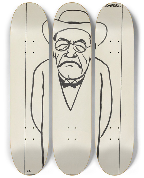 Triptych art skateboard deck of Carlo De Fornaro Mortals Immortals Pl24 by Carlo de Fornaro (1872-1949)