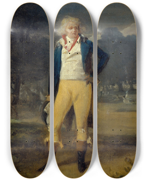 Triptych art skateboard deck of Henripierre Danloux Labb De Saintfarre Fils Naturel Du Duc Dorlans Et De Mlle Lemarquis Danseuse Lopra by Henri Pierre Danloux (1753-1809)