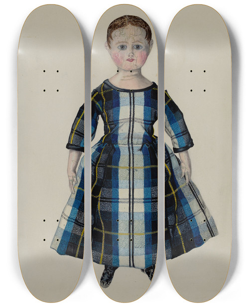 Triptych art skateboard deck of Erwin Stenzel Doll by Erwin Stenzel