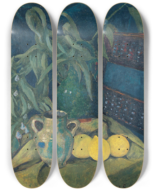 Triptych art skateboard deck of Paul Srusier Synchronie En Vert Synchrony In Green by Paul Serusier (1864-1927)