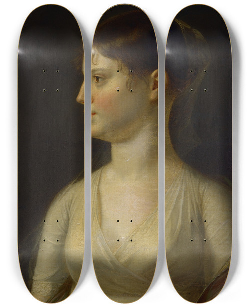 Triptych art skateboard deck of John Vanderlyn Theodosia Burr Alston by John Vanderlyn (1775-1852)