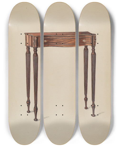 Triptych art skateboard deck of Nicholas Gorid Console Table by Nicholas Gorid (20-)