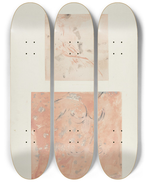 Triptych art skateboard deck of Michael Lauretano Fragment Of Wall Decoration_2 by Michael Lauretano