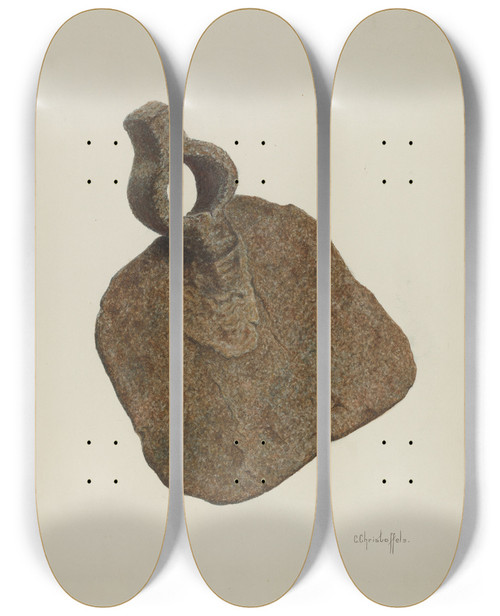 Triptych art skateboard deck of Cornelius Christoffels Hoe Blade by Cornelius Christoffels (1879-1960)