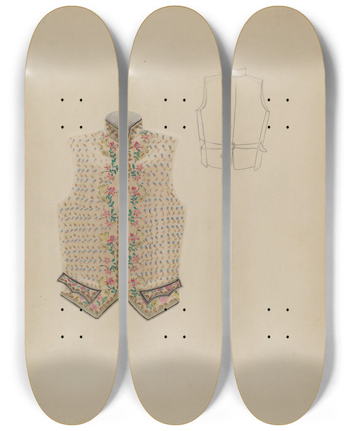 Triptych art skateboard deck of Bessie Forman Waistcoat_2 by Bessie Forman