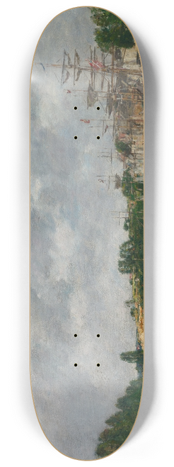 Eugne Boudin - View of the Port of Saint-Valry-sur-Somme 8.25 inch art skate deck