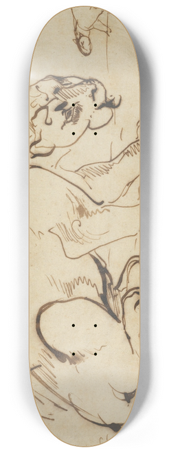 Eugne Delacroix - A Lioness and a Caricature of Ingres 8.25 inch art skate deck