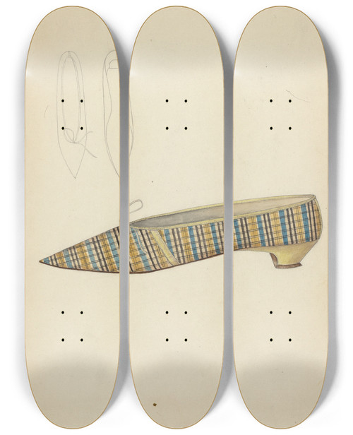 Triptych art skateboard deck of Dorothy Gernon Slipper_2 by Dorothy Gernon