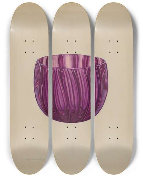 Triptych art skateboard deck of John Dana Finger Bowl by John Dana (1935)