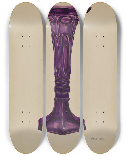 Triptych art skateboard deck of Janet Riza Vase_5 by Janet Riza (20-)