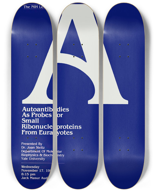 Triptych art skateboard deck of National Institutes Of Health Autoantibodies As Probes For Small Ribonucleoproteins From Euracyotes by National Institutes Of Health (1887)