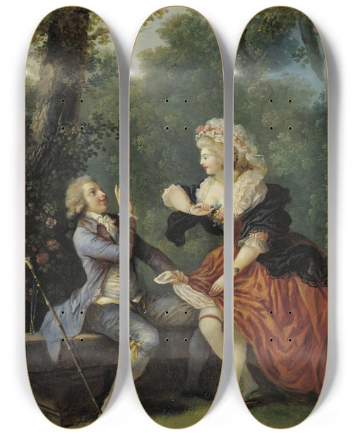 Triptych art skateboard deck of Jeanfrdric Schall La Rsistance by Jean-Frdric Schall (1752-1825)
