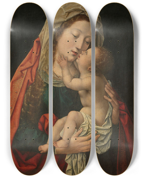 Triptych art skateboard deck of Workshop Of Bernard Van Orley The Virgin And Child by Workshop of Bernard van Orley (1488-1541)