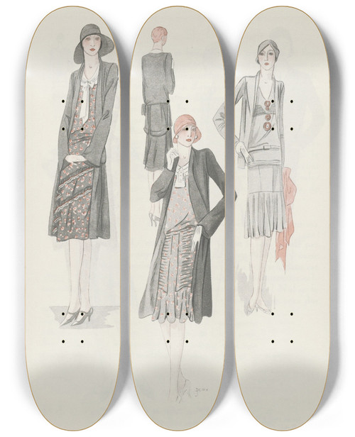 Triptych art skateboard deck of J Dory Art Got Beaut P9 by J Dory