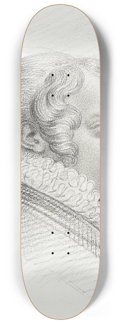 Eugne Devria - Profile Portrait of Mlle. Egl Leg 8.25 inch art skate deck