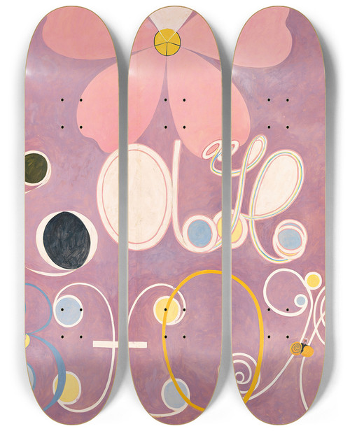 Triptych art skateboard deck of Hilma Af Klint The Ten Largest No 5 Adulthood by Hilma af Klint (1862-1944)