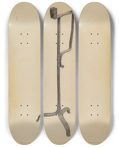 Triptych art skateboard deck of Bernard Westmacott Candle Holder by Bernard Westmacott