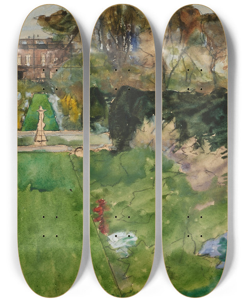 Triptych art skateboard deck of Sir William Eden Study_8 by Sir William Eden (1849-1915)
