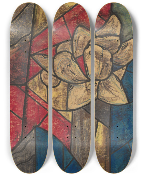 Triptych art skateboard deck of Richard Nicolas Roland Holst Ontwerp Voor Raam In Het Noordertransept In De Dom Te Utrecht 13 by Richard Nicolaus Roland Holst (1868-1938)