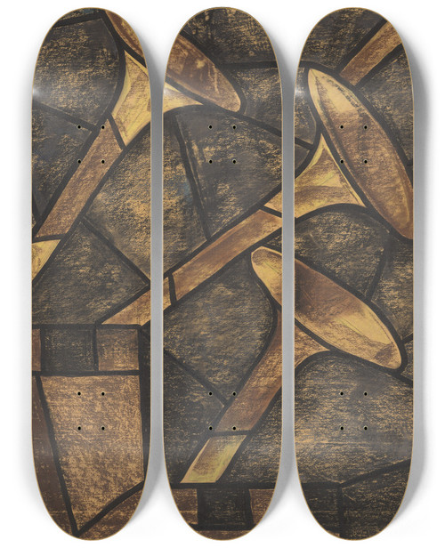 Triptych art skateboard deck of Richard Nicolas Roland Holst Ontwerp Voor Raam In Het Noordertransept In De Dom Te Utrecht 10 by Richard Nicolaus Roland Holst (1868-1938)