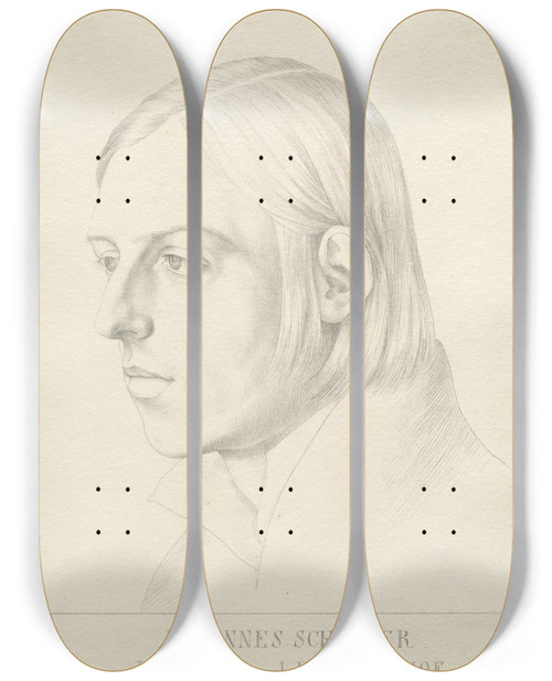 Triptych art skateboard deck of Julius Schnorr Von Carolsfeld Johann Evangelist Scheffer Von Leonhardshoff by Julius Schnorr Von Carolsfeld (1794-1872)