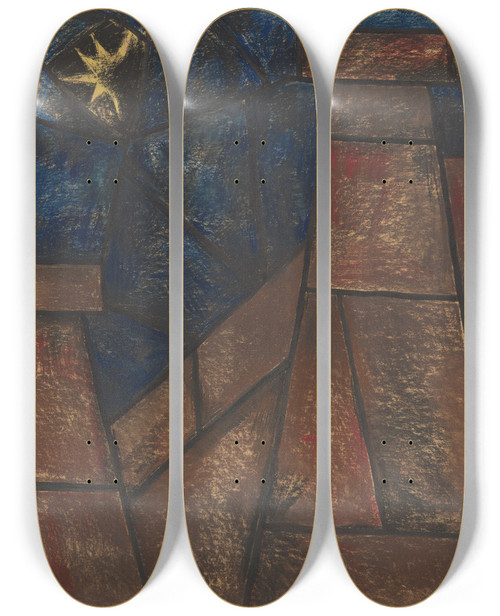 Triptych art skateboard deck of Richard Nicolas Roland Holst Ontwerp Voor Raam In Het Noordertransept In De Dom Te Utrecht 54 by Richard Nicolaus Roland Holst (1868-1938)