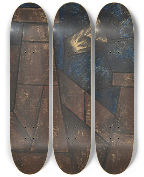 Triptych art skateboard deck of Richard Nicolas Roland Holst Ontwerp Voor Raam In Het Noordertransept In De Dom Te Utrecht 52 by Richard Nicolaus Roland Holst (1868-1938)
