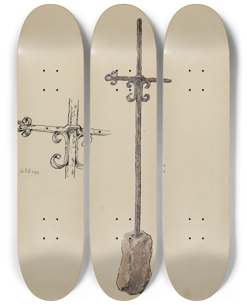 Triptych art skateboard deck of Geoffrey Holt Portion Of Original Weather Vane by Geoffrey Holt (20-)