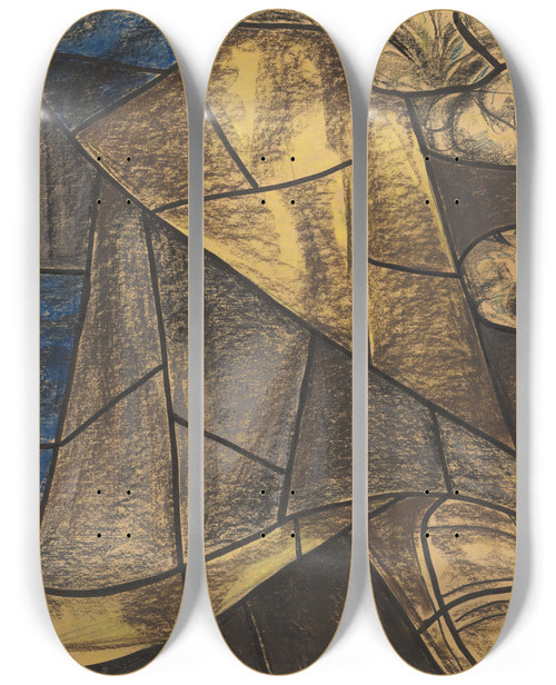 Triptych art skateboard deck of Richard Nicolas Roland Holst Ontwerp Voor Raam In Het Noordertransept In De Dom Te Utrecht 11 by Richard Nicolaus Roland Holst (1868-1938)