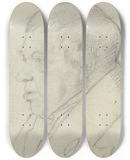 Triptych art skateboard deck of Carl Hoff Portrait Of Paul by Carl Hoff (1807-1862)