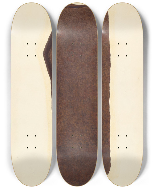 Triptych art skateboard deck of Fred Hassebrock Hacking Axe by Fred Hassebrock