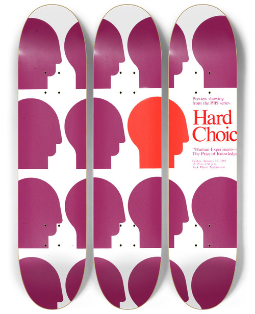 Triptych art skateboard deck of National Institutes Of Health Human Experimentsthe Price Of Knowledge by National Institutes Of Health (1887)