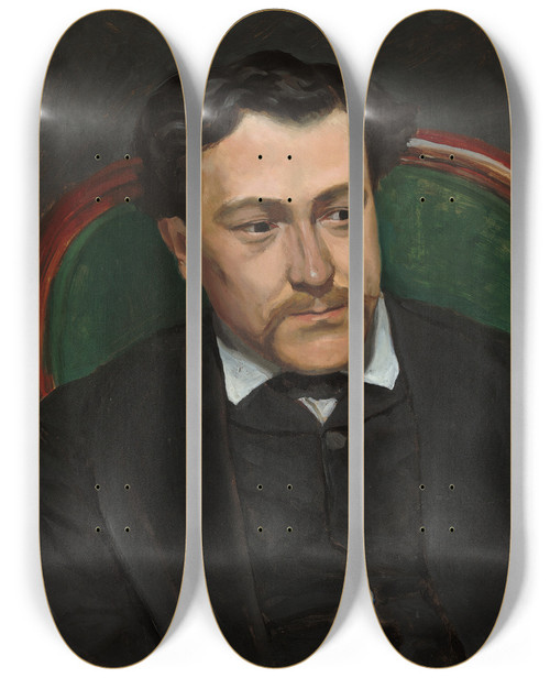 Triptych art skateboard deck of Frdric Bazille Edouard Blau by Frederic Bazille (1841-1870)