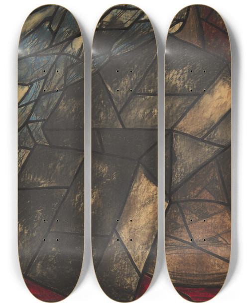 Triptych art skateboard deck of Richard Nicolas Roland Holst Ontwerp Voor Raam In Het Noordertransept In De Dom Te Utrecht 51 by Richard Nicolaus Roland Holst (1868-1938)