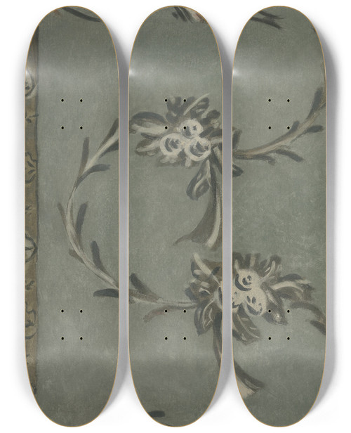 Triptych art skateboard deck of Michael Lauretano Free Hand Decorated Wall_4 by Michael Lauretano