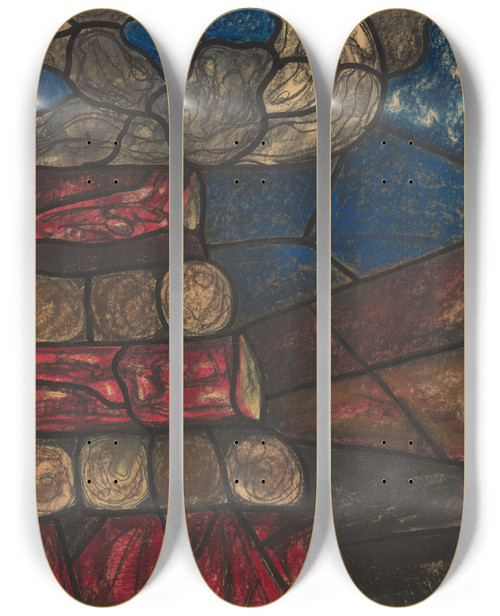 Triptych art skateboard deck of Richard Nicolas Roland Holst Ontwerp Voor Raam In Het Noordertransept In De Dom Te Utrecht 50 by Richard Nicolaus Roland Holst (1868-1938)