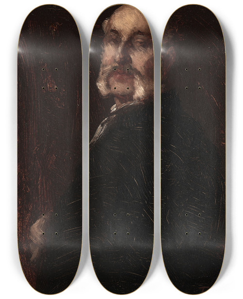 Triptych art skateboard deck of Eastman Johnson Samuel W Rowse by Eastman Johnson (1824-1906)