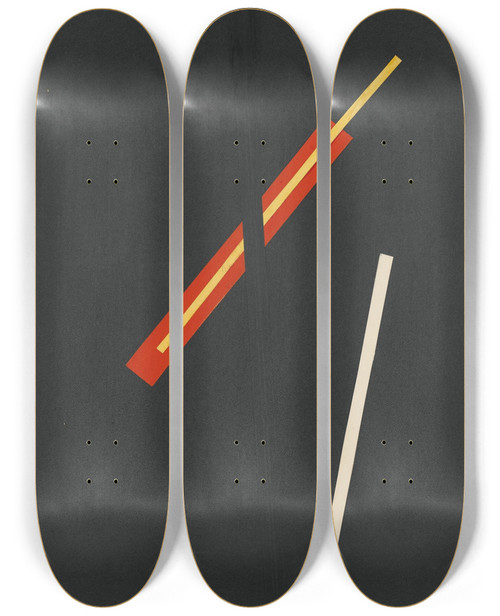 Triptych art skateboard deck of Lszl Moholynagy Collage With Three Elements_2 by Laszlo Moholy Nagy (1895-1946)