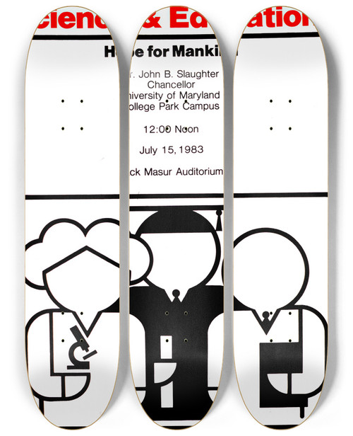 Triptych art skateboard deck of National Institutes Of Health Science And Education Hope For Mankind by National Institutes Of Health (1887)