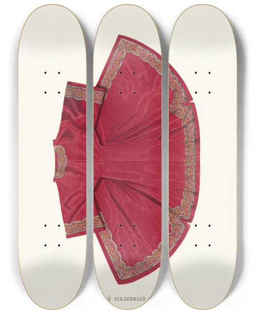 Triptych art skateboard deck of Fedor Grigoryevich Solntsev Stanovoi Shelkovyi Kaftan Izobrazhenie 3 by Fedor Grigoryevich Solntsev (1801-1892)