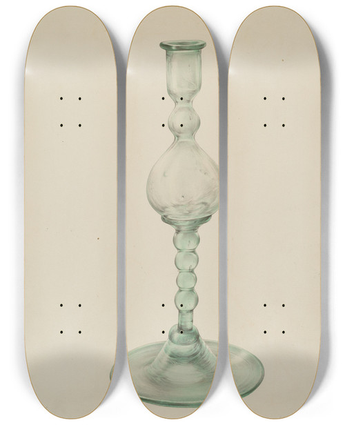 Triptych art skateboard deck of Elisabeth Fulda Candlestick by Elisabeth Fulda